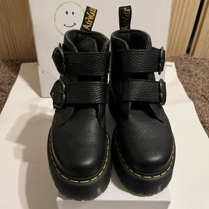 Devon Heart Leather Platform Boots